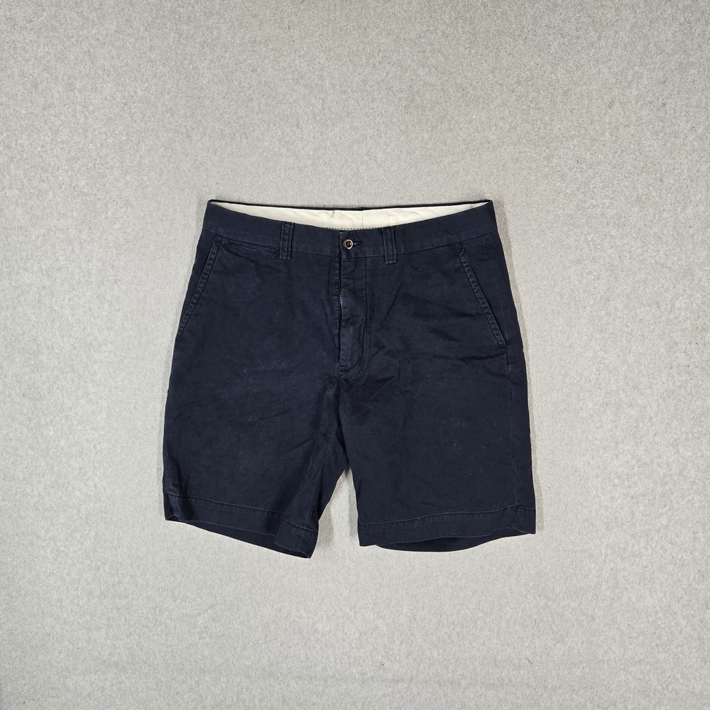 VINTAGE Polo By Ralph Lauren Men Shorts 32 Navy Blue Chino 9" Inseam